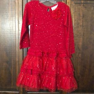 Girl’s Rare Editions Red long sleeve dress size 5